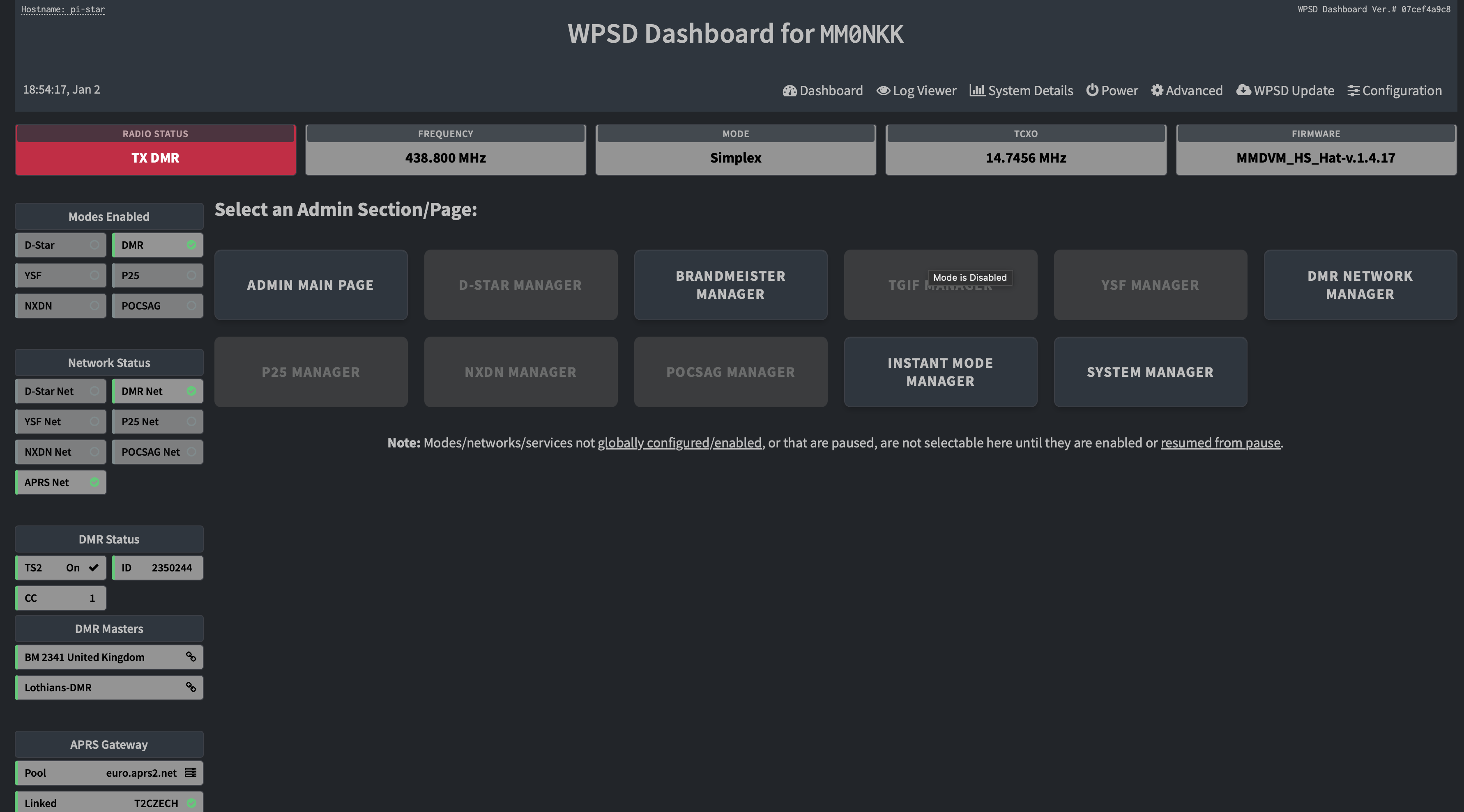 WPSD admin dashboard