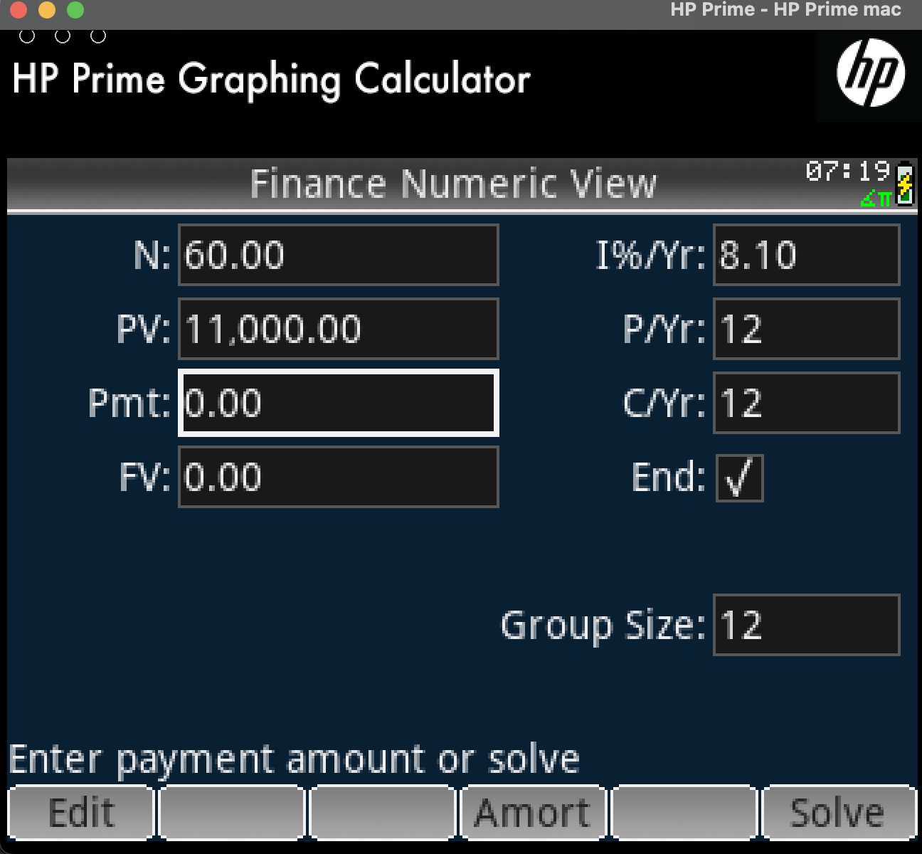 HP Prime finance payment calculation1