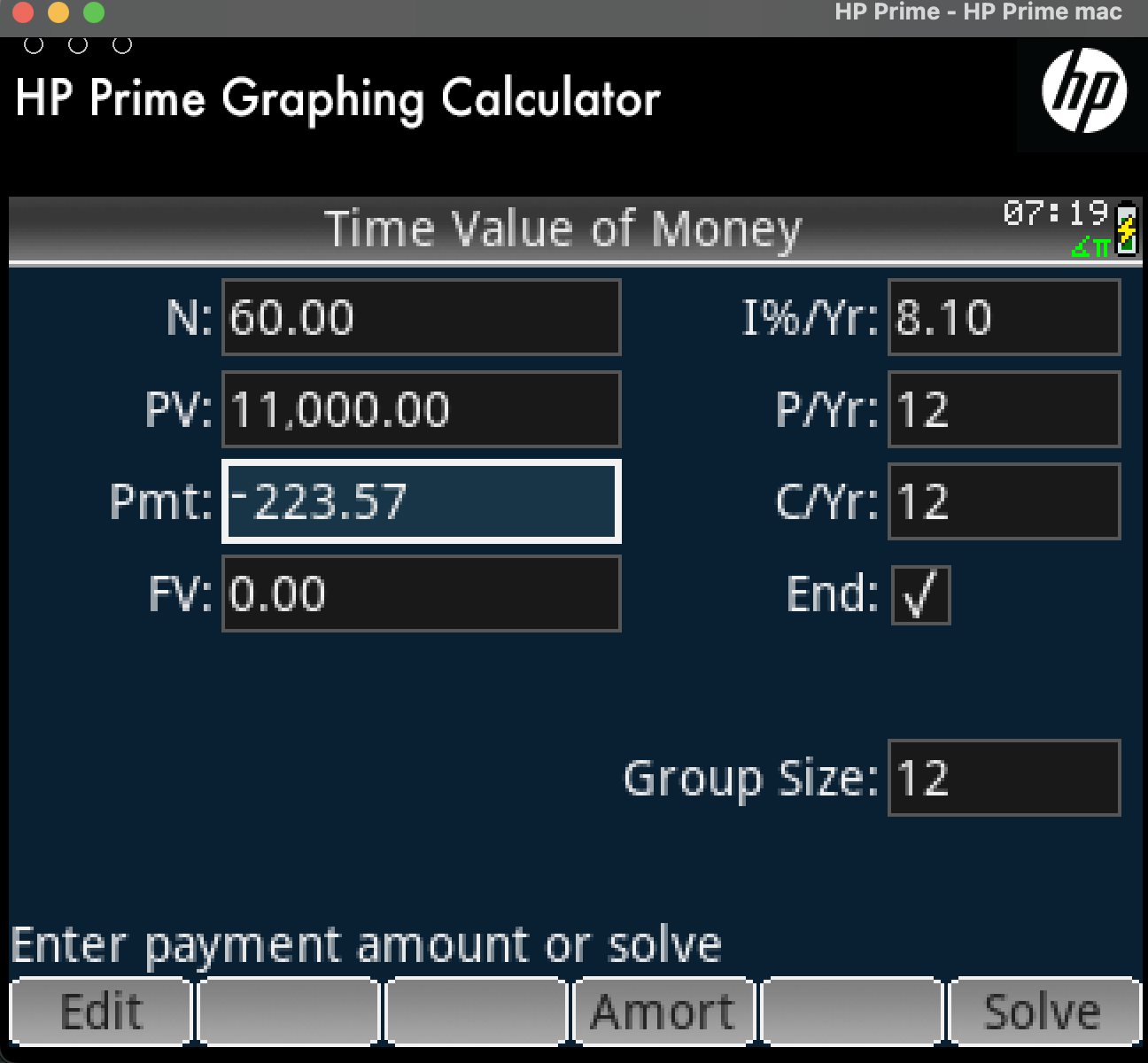 HP Prime finance payment calculation2