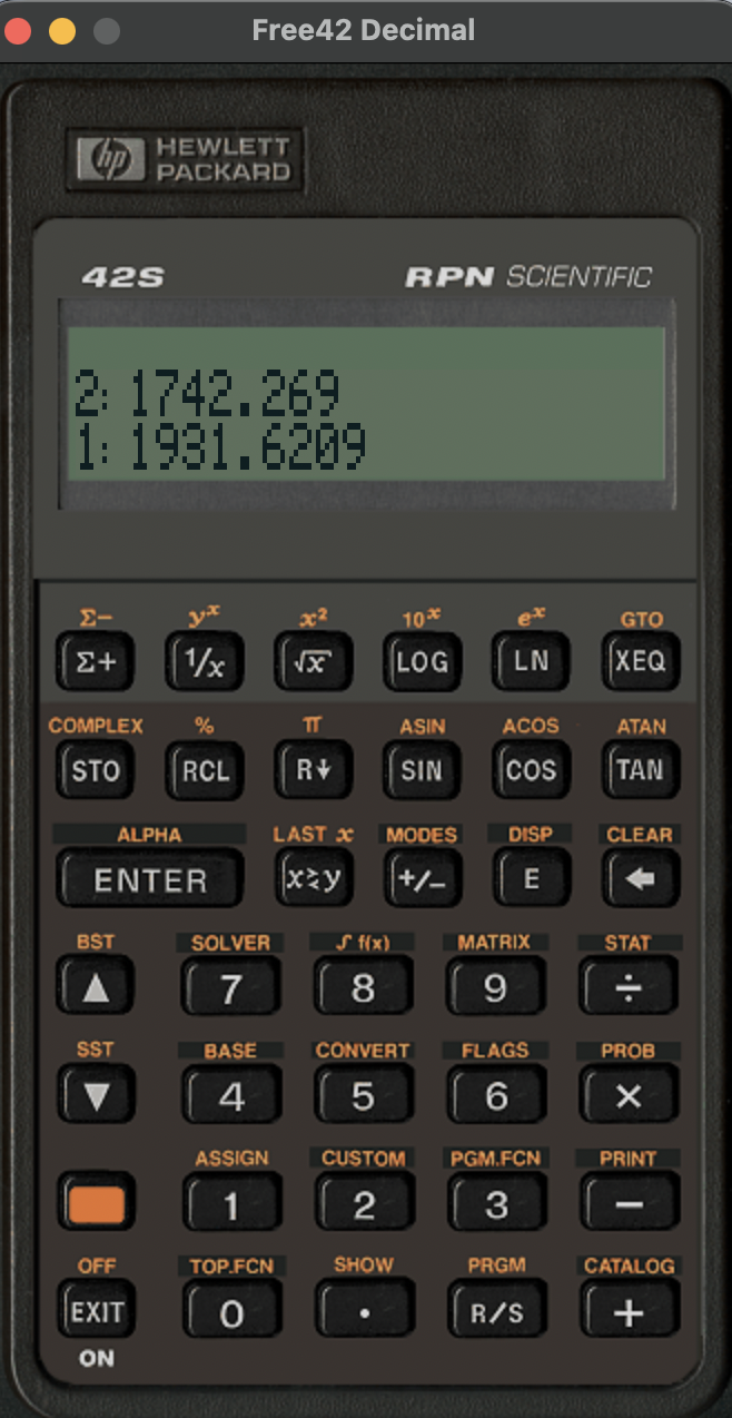 Free42 calculator