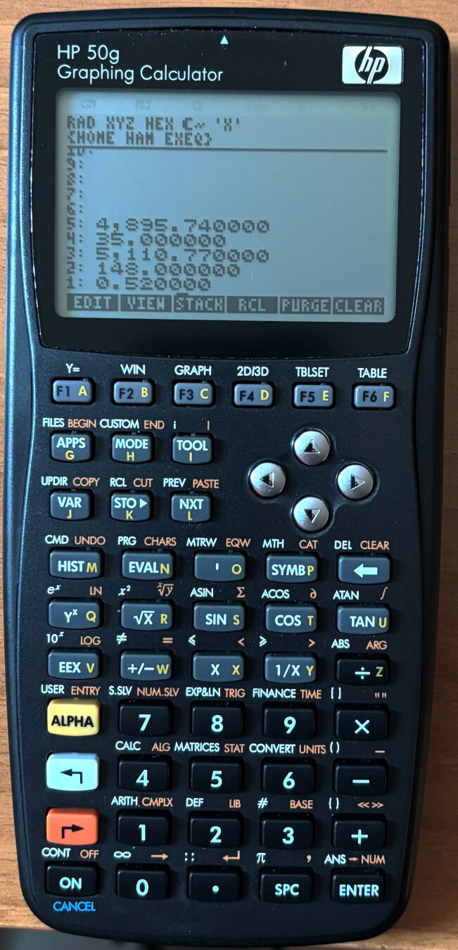 HP 50g calculator